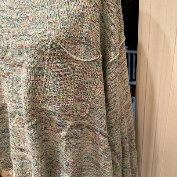 Free People S Pullover Sweater Aqua Combo Boxy Fit EUC - Picture 7 of 10